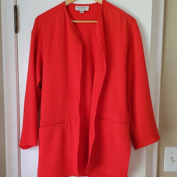 Emanuel Ungaro Orange Wool Lightweight Blazer - Picture 3 of 5